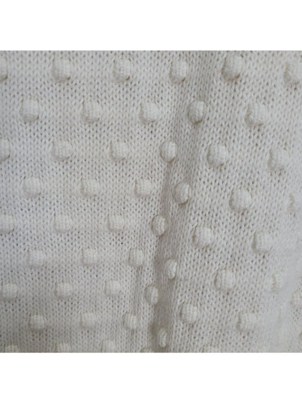Banana Republic Cream Raised Dot Popcorn Knit Sweater Drop Shoulder Sz Sm - Picture 3 of 7